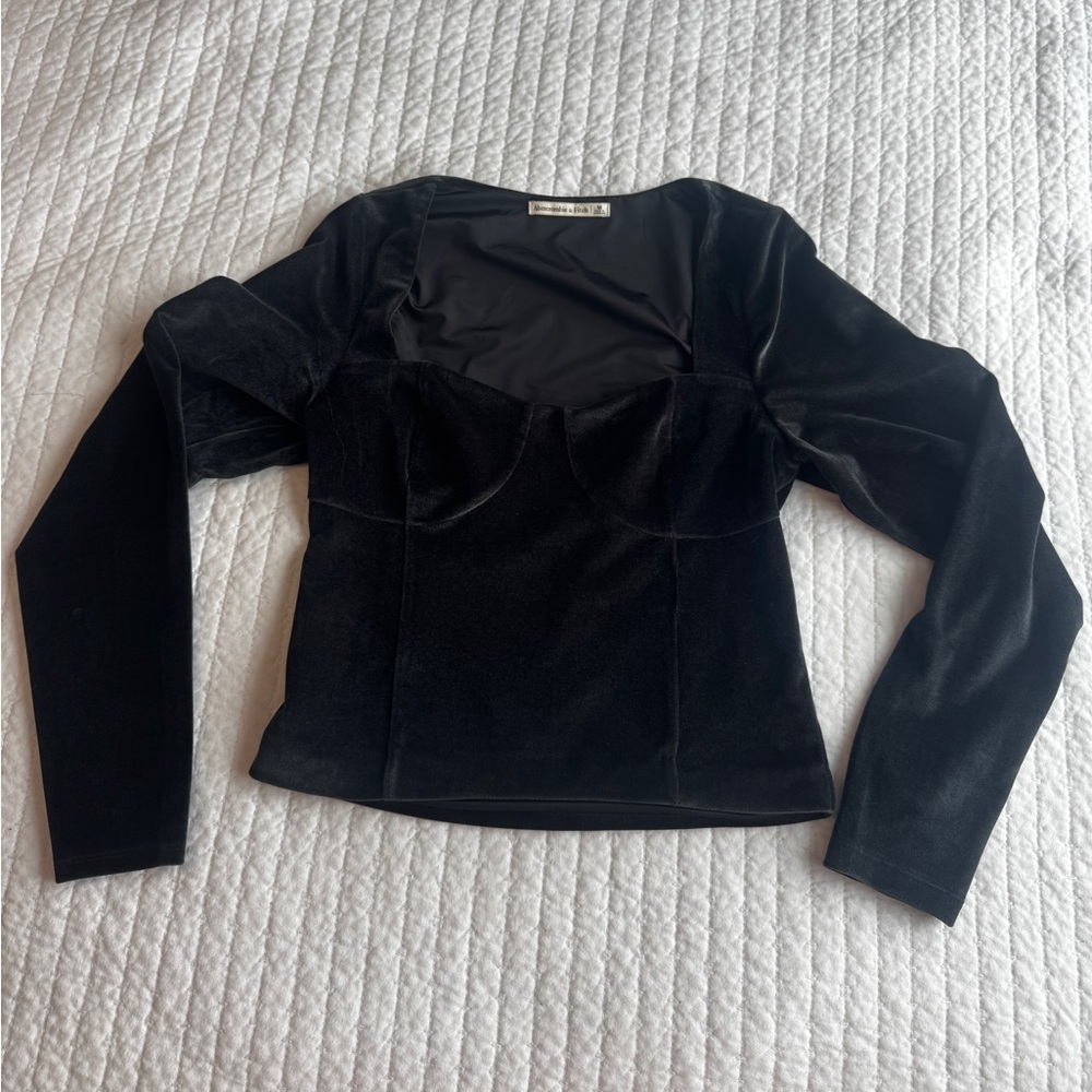 Abercrombie & Fitch Black Velvet Blouse
